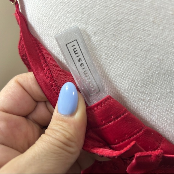 Intimissimi Heart Beat Candy Apple Red Demi Bustier Women's Size M - Picture 6 of 7